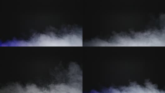 抽象白色的烟，雾，蒸汽云在黑色的背景高清在线视频素材下载