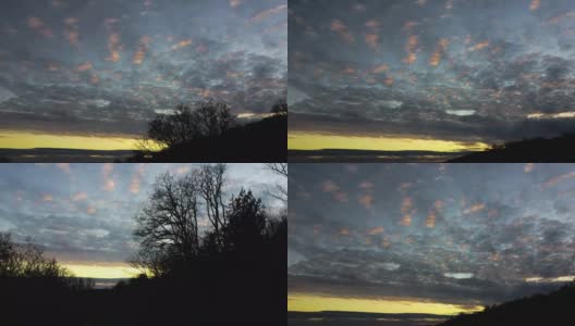 在日落时从积雨云天空降落高清在线视频素材下载