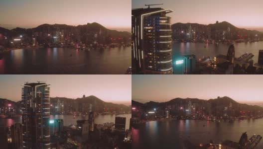 从天空中看到的香港城市景观高清在线视频素材下载