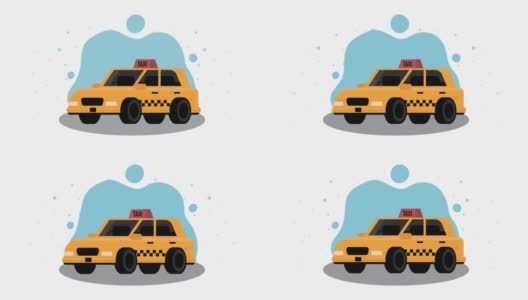 出租车黄车服务动画高清在线视频素材下载