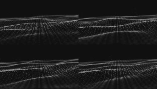 波浪表面的动画。蜂窝六边形发光网格。六边形图案数字电池未来技术风格。六边形无缝环波高清在线视频素材下载