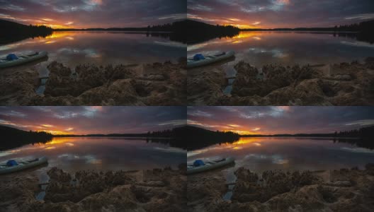 湖边的日落高清在线视频素材下载