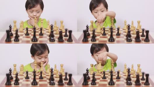 孩子在下棋高清在线视频素材下载