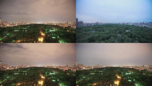 中央公园多云之夜-延时高清在线视频素材下载