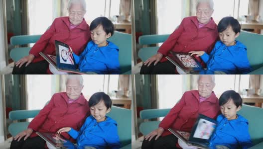 祝奶奶和孙子快乐高清在线视频素材下载