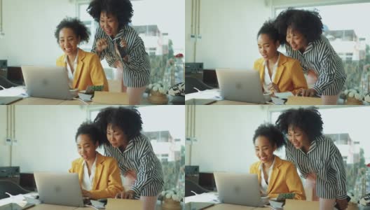 黑人女孩与金融和投资专业人士视频通话高清在线视频素材下载