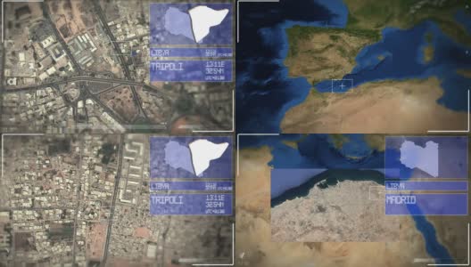 未来的的黎波里卫星图像高清在线视频素材下载