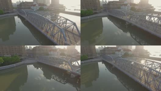 上海外白渡桥鸟瞰图高清在线视频素材下载