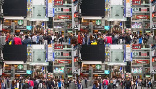大阪夜市人山人海高清在线视频素材下载