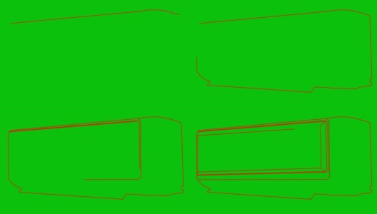 空调动画线图标。红色的象征。矢量插图孤立在绿色背景。高清在线视频素材下载