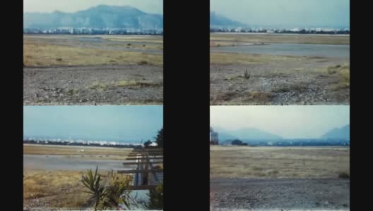 上世纪60年代巴勒莫机场的跑道高清在线视频素材下载