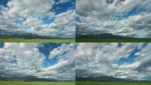 高清时间流逝:Cloudscape Over The Field高清在线视频素材下载