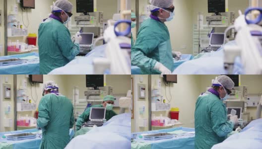 外科医生使用医疗设备。在放射学高清在线视频素材下载