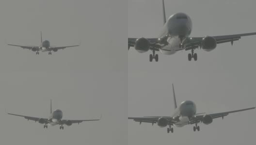 飞机着陆。(4 k劣质的画面)高清在线视频素材下载