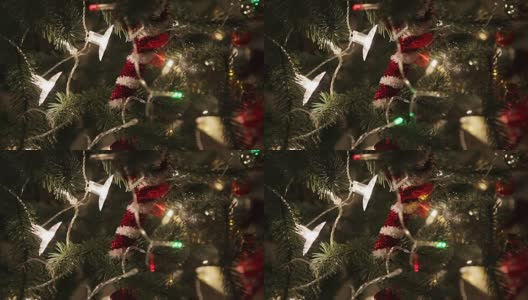 圣诞树上的圣诞装饰品高清在线视频素材下载