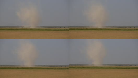 安博塞利沙漠的沙尘暴高清在线视频素材下载