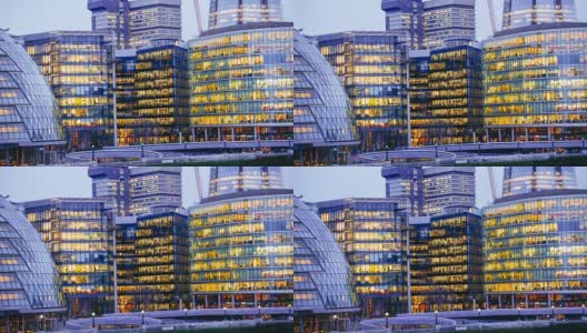 商务会议活动，英国伦敦办公商务大楼-延时高清在线视频素材下载