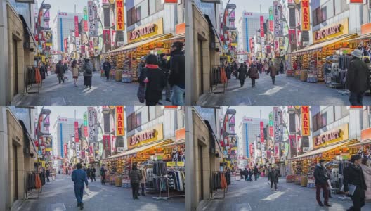 美代子的4k延时是上野车站附近山手河畔的一条繁忙的市场街高清在线视频素材下载