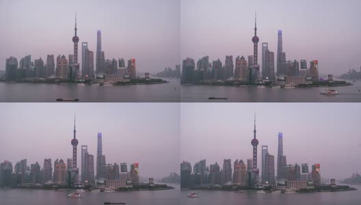 T/L WS HA ZI Shanghai Sunset /上海，中国高清在线视频素材下载