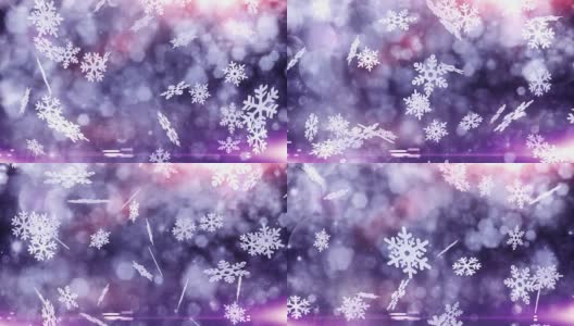 雪晶体下降(紫色)-环高清在线视频素材下载