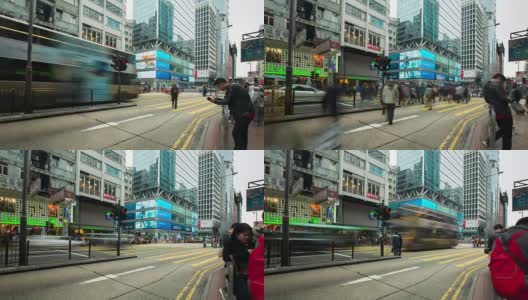 香港旺角街行人拥挤高清在线视频素材下载