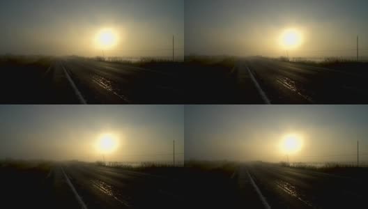 高速公路上雾蒙蒙的早晨，su02高清在线视频素材下载
