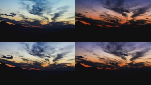 4K日落，太阳时间推移，云背景，光明亮的自然，时间推移的天空云高清在线视频素材下载