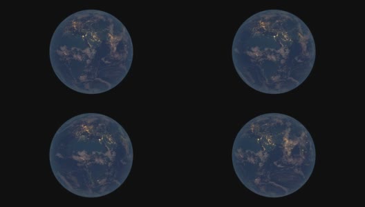 夜晚旋转地球(欧洲和非洲视角)高清在线视频素材下载