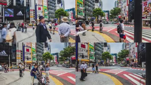 在涉谷的街道平移时间流逝高清在线视频素材下载