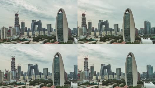 T/L WS HA PAN北京CBD区域鸟瞰图高清在线视频素材下载