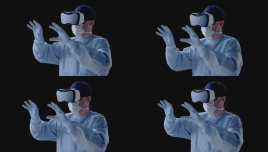 在医学研究中戴着虚拟现实眼镜的人高清在线视频素材下载