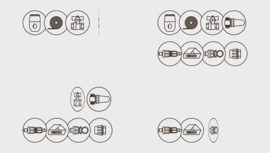 动画与简单的线性图标。土壤滴灌设备。高清在线视频素材下载