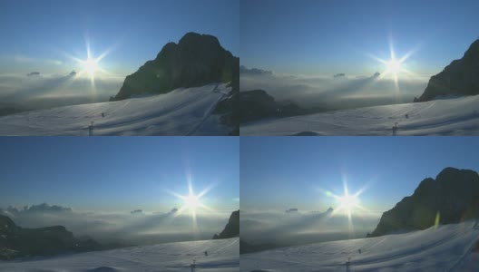 高清:清晨冰川全景图高清在线视频素材下载