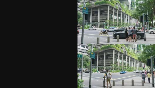 4K延时:新加坡市中心交通繁忙高清在线视频素材下载