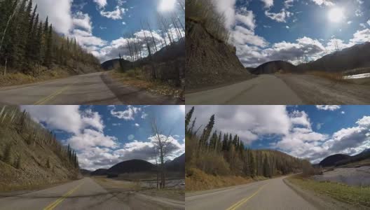 汽车驾驶POV在风景优美的加拿大道路上高清在线视频素材下载