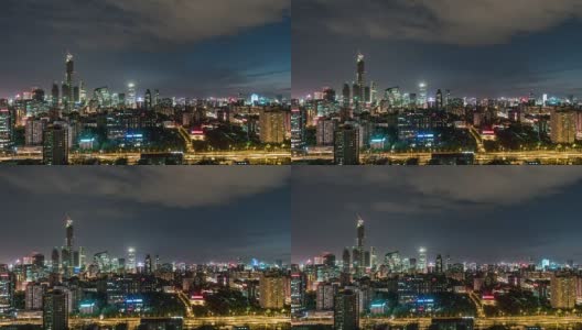 T/L WS HA北京城市天际线和中央商务区，夜晚/北京，中国(白天与夜晚匹配)高清在线视频素材下载