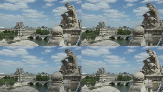 欣赏卢浮宫的雕像高清在线视频素材下载