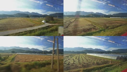 从别府到玉府的日本火车窗口景色高清在线视频素材下载