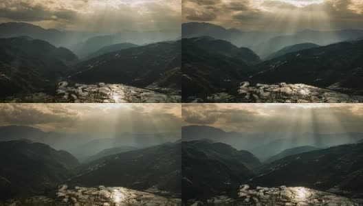 中国的山地和梯田景观，光线高清在线视频素材下载