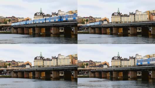 地铁经过天桥高清在线视频素材下载