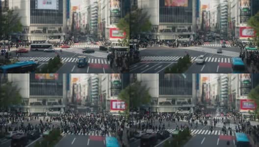 4K时光流逝:涉谷穿越，东京，日本。高清在线视频素材下载