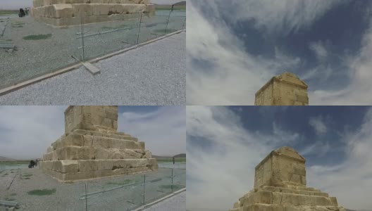 在伊朗的居鲁士墓周围散步高清在线视频素材下载
