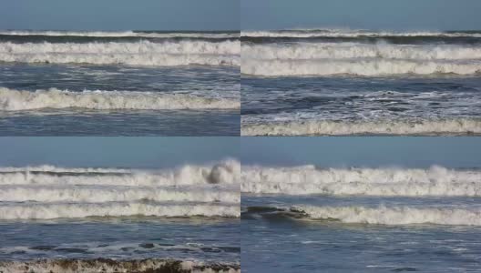 海滩上的大浪高清在线视频素材下载