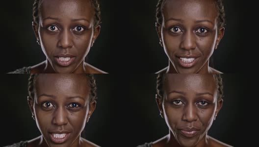 一幅非裔美国妇女愤怒的画像高清在线视频素材下载
