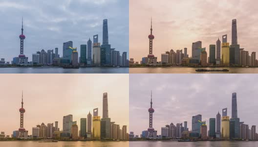 时间的流逝——上海的天际线高清在线视频素材下载