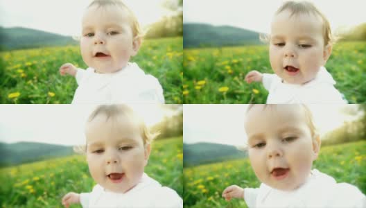 高清:一个快乐宝宝的肖像高清在线视频素材下载