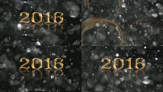 2016金文银雪闪闪新年横幅动画高清在线视频素材下载