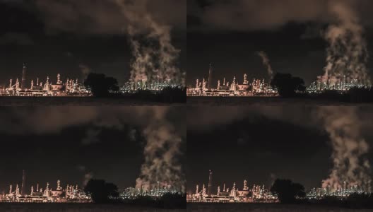 炼油厂夜景延时高清在线视频素材下载