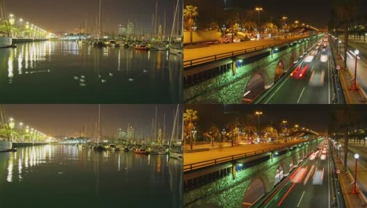 巴塞罗那的港口时间为4K高清在线视频素材下载