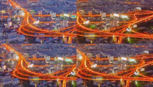高速公路交通延时平移黄昏城市生活背景高清在线视频素材下载